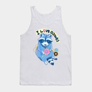 Little racoon loves donuts Tank Top